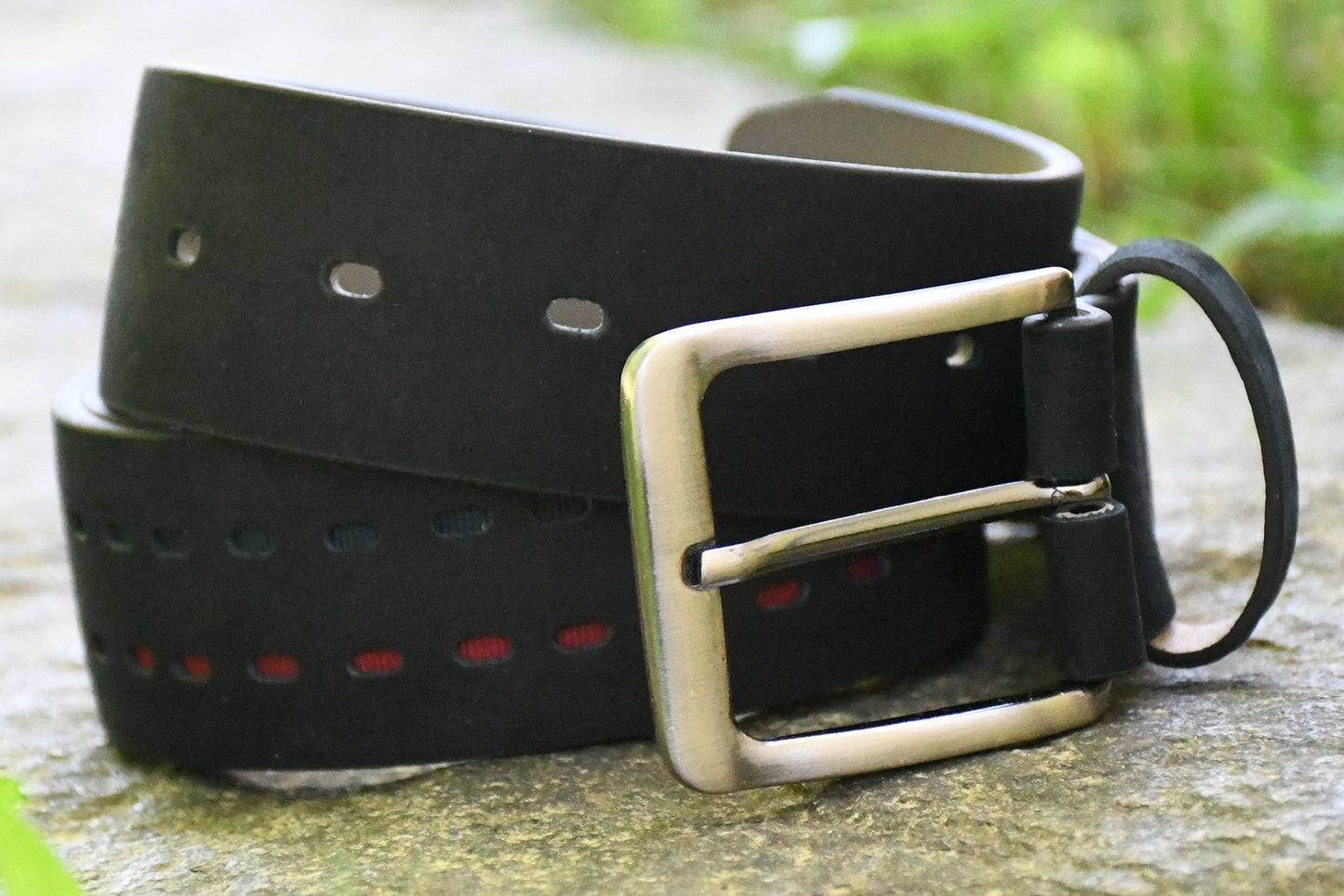 Pure Reason Black Belt with Red & Blue Accents