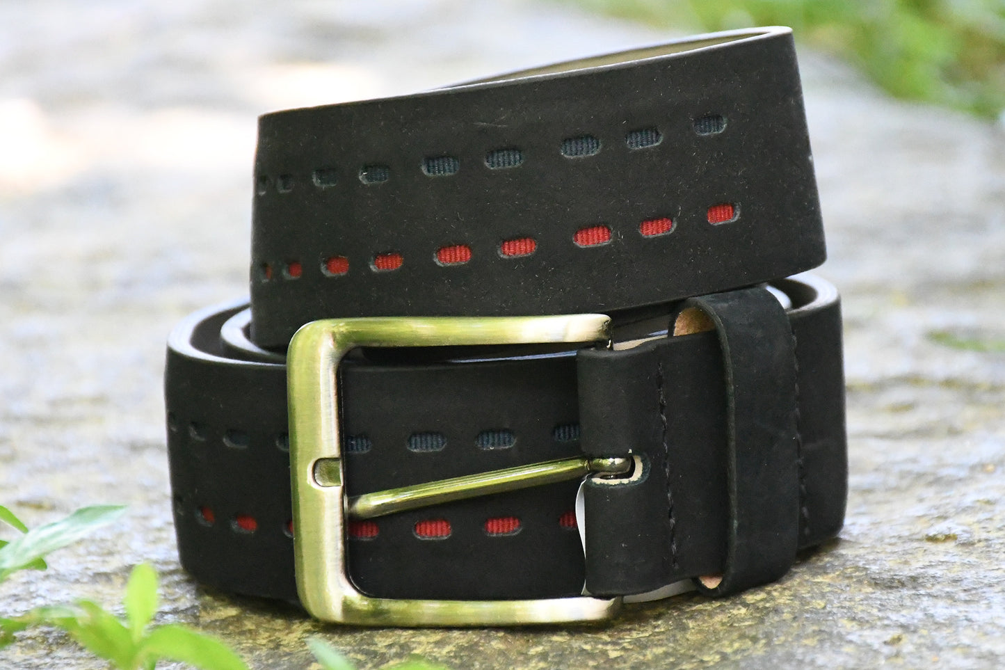 Pure Reason Black Belt with Red & Blue Accents