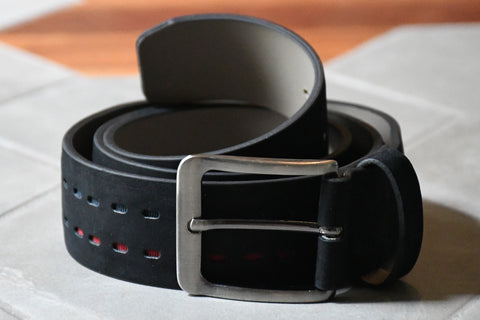 Pure Reason Black Belt with Red & Blue Accents